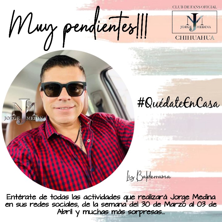 ClubJM_Chih's tweet image. No te pierdas cada detalle de las actividades que estará realizando @j_medina37 desde casa...🏡🤗
Muy pendientes de todas sus redes sociales, ayúdanos a  compartir!!!✔
#QuédateEnCasa #SedeChihuahua 🤗✔❣