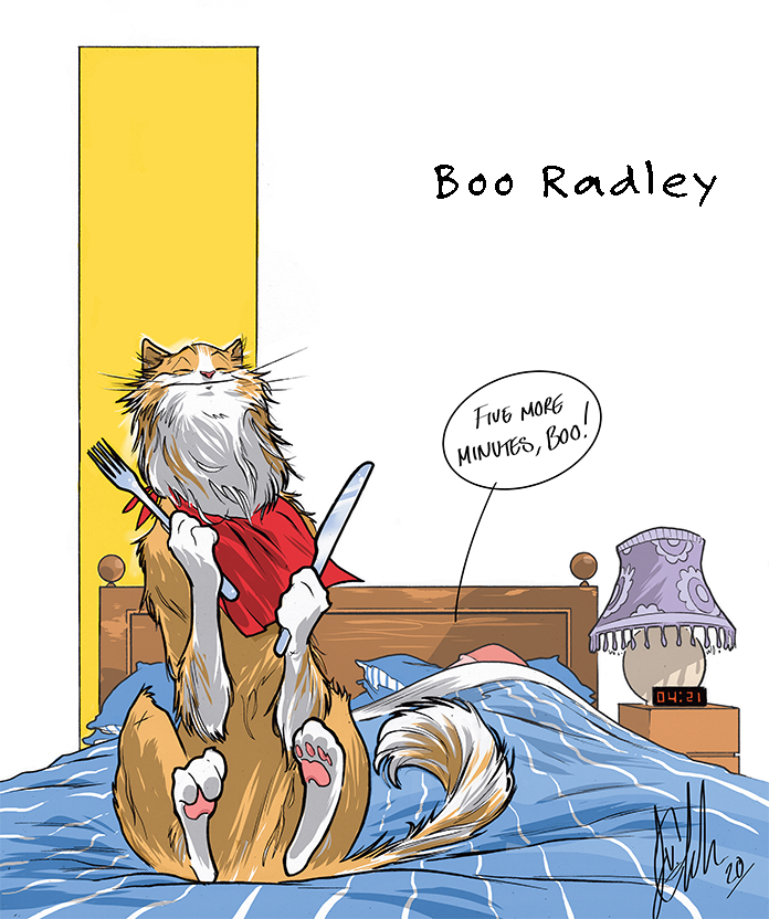 OniPress's tweet image. We dare you to not smile when you see @KateZStone's dog Winston by @Kimberlistudio or @JasAmiri's cat Boo Radley by @JvElphick92 #quarantinepets #OniPets