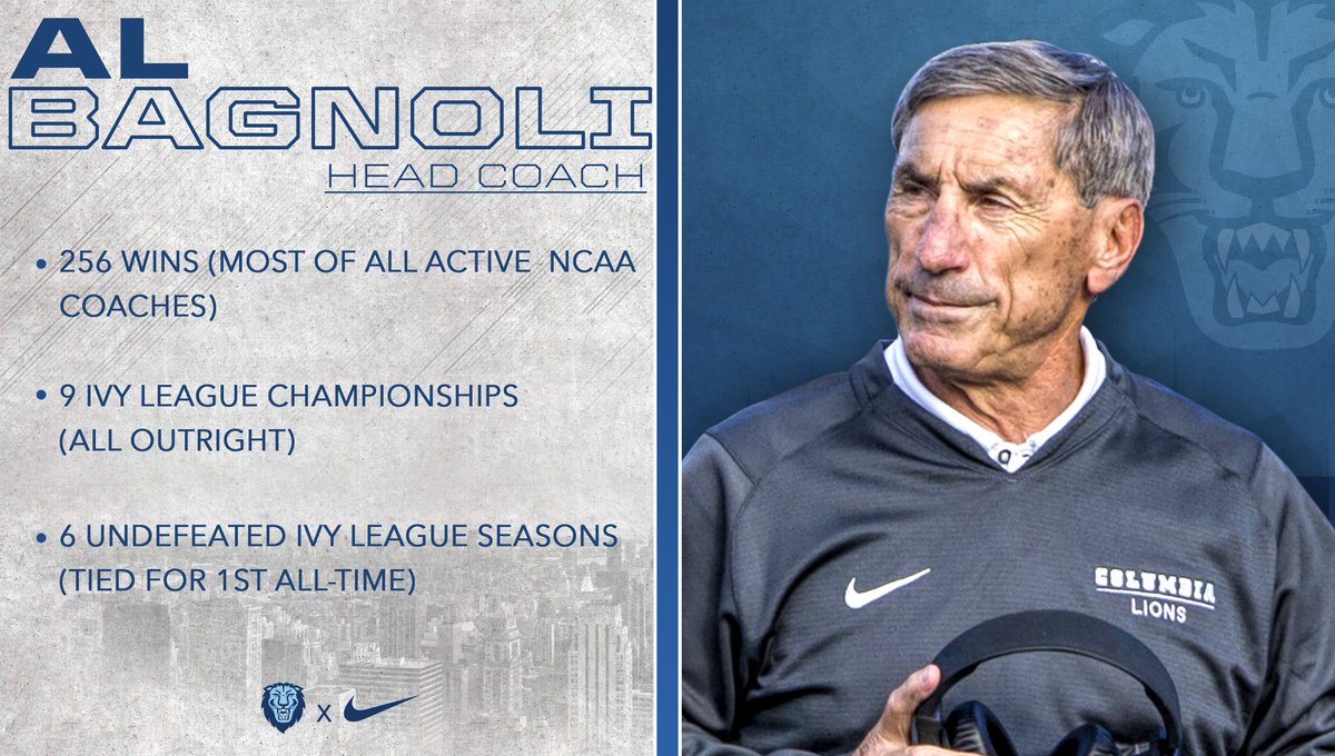Columbia's Patricia and Shepard Alexander Head Coach of Football Al Bagnoli is a living legend and one of the most successful figures in the history of college football

#RoarLionRoar | #StaffSunday