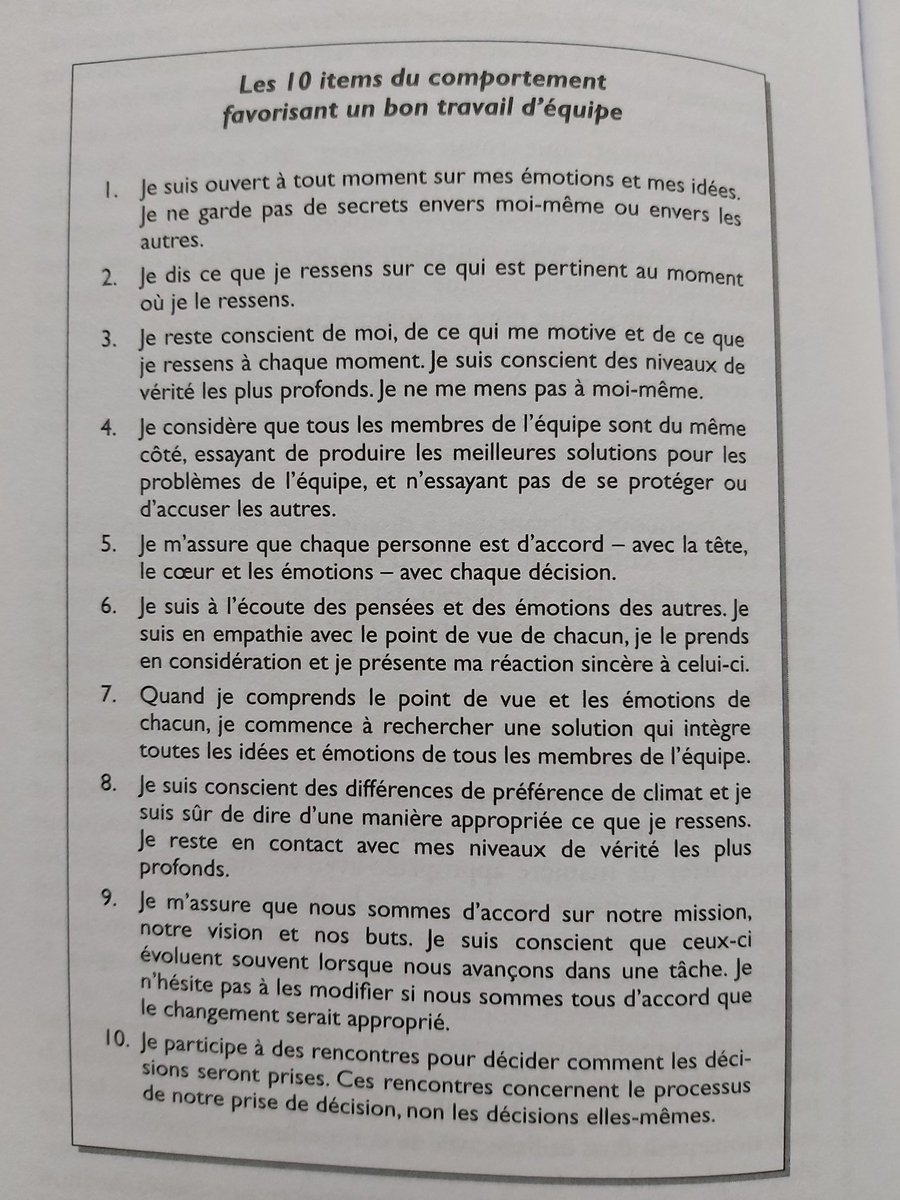 krustul's tweet photo. Quels sont les 10 items du comportement favorisant le #travail d'#équipe selon #WilliamSchutz dans "l'élément humain"?
#management #intelligencecollective #TransfoDigitale #ElementHumain #collaboration https://t.co/Ee7sVgLQmn