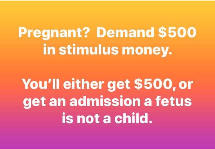 MorganaSkye's tweet image. #StimulusPackage2020 #FakeProLife #ProChoice