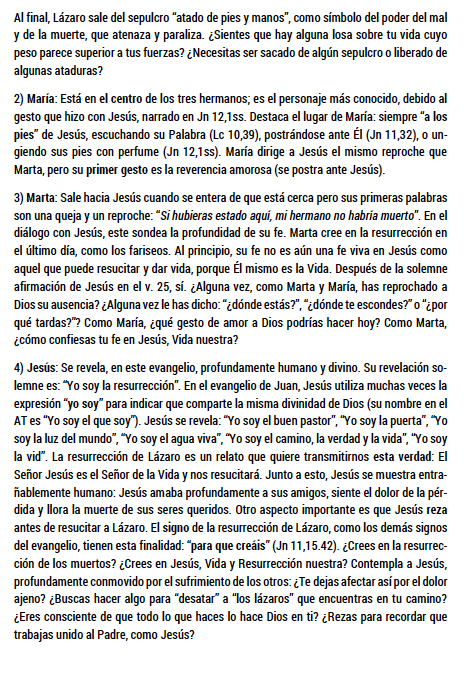 Lecturas del V domingo del tiempo de cuaresma