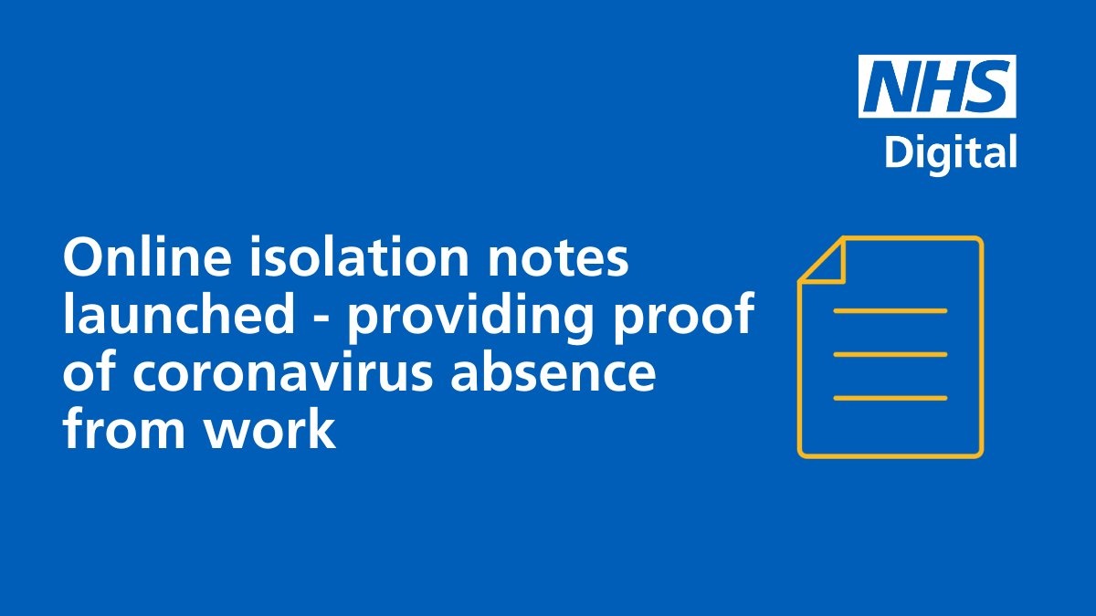 NHSValeRoyalCCG's tweet photo. You should not contact your GP if you need to self-isolate and think that you require proof for your employer. Click here to get your isolation note: https://t.co/UL2MzV1OpX #coronavirus #NHS https://t.co/3TrxZ0AUyf