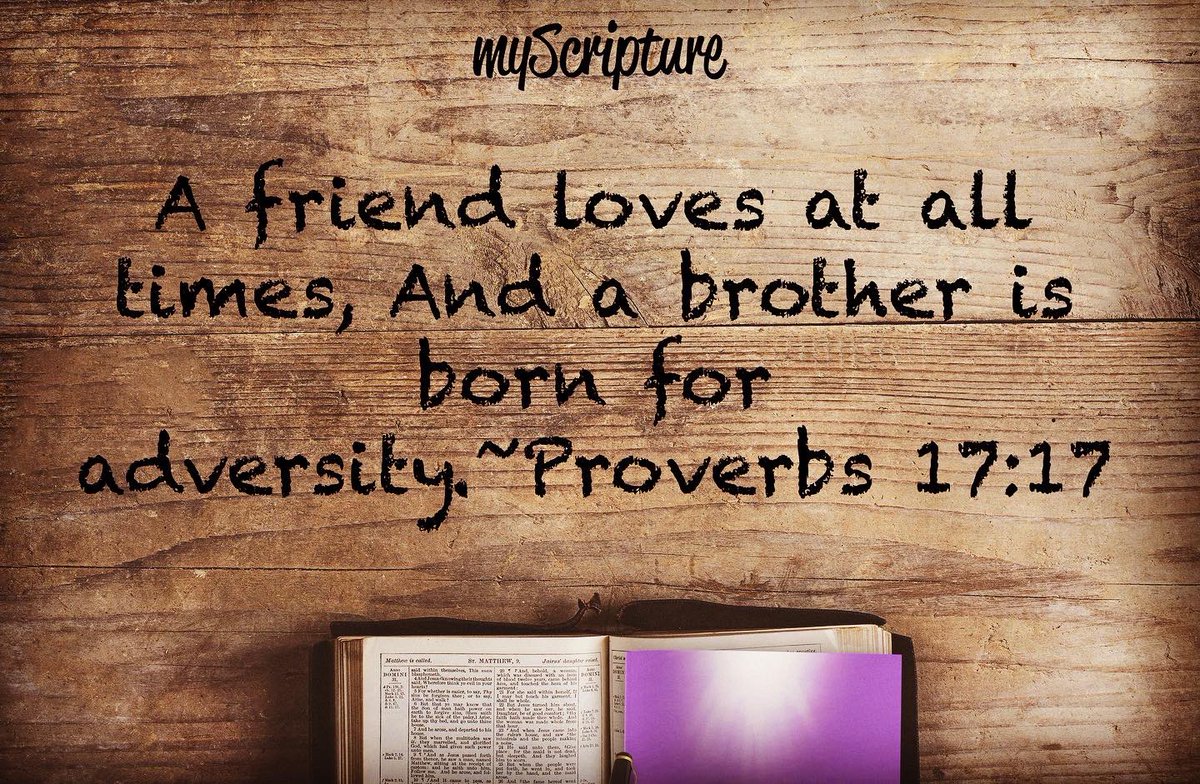 HunterTechEnt's tweet photo. Proverbs 17:17
#myScripture #biblestudytools #biblejournaling #Bible https://t.co/ItJ9Nea7sM