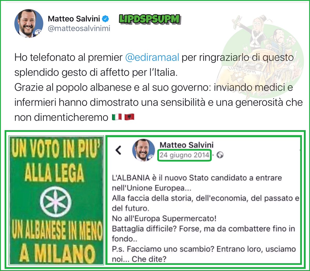Memoria corta.
#CODVID19 #Salvini #coronavirusitalla