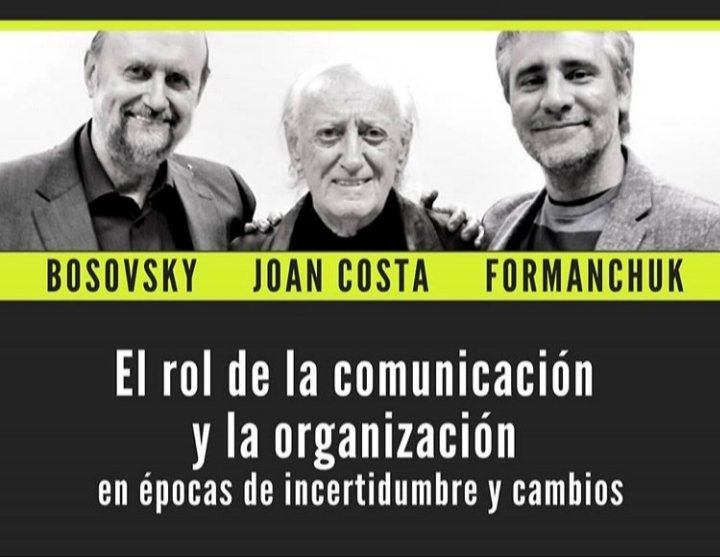 marceloalbo7's tweet photo. #Webinar
#ComunicaciónyOrganización
#TiemposDeIncertidumbreyCambios
#Costa
#Bosovsky
#Formanchuk https://t.co/iZnP9c6FTq