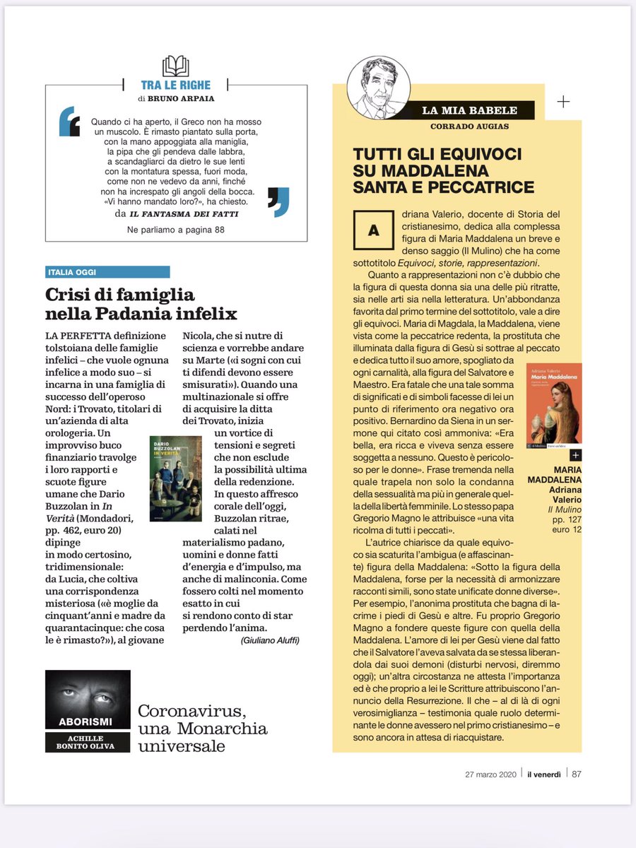 dariobuzzolan's tweet photo. Un po’ di recensioni di #Inverità : grazie a @La_Lettura @TuttoLibri @ilvenerdi @fattoquotidiano   @Librimondadori https://t.co/jSGLIzGuHB
