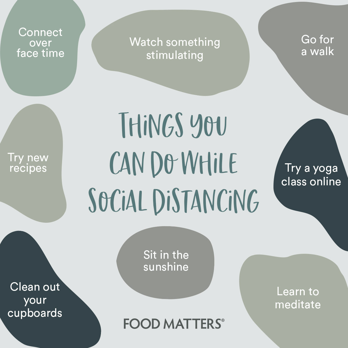 Let us know in the comments below, what you've been doing to help you get through the day 💖 If you are looking for some yoga, meditation or recipe inspiration for the weeks ahead, then head over to FoodMatters.com & feel free to browse 👌 #socialdistancing #foodmatters
