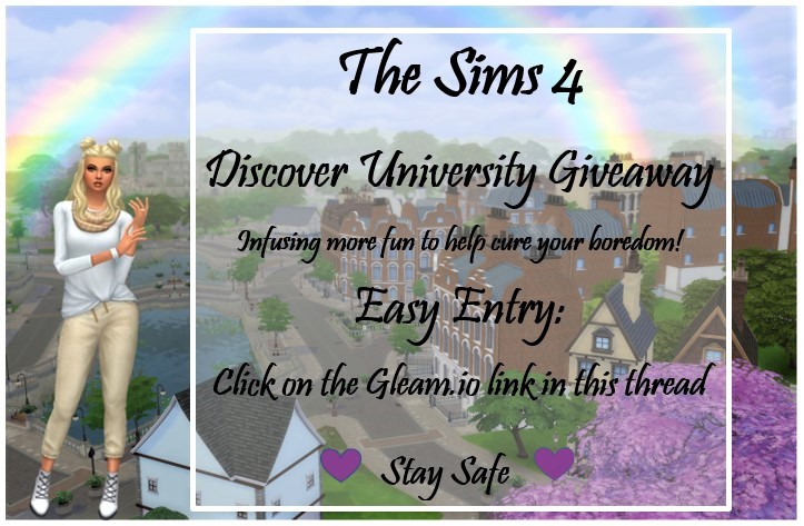 💜I love to give whatever, whenever I can, so how 'bout we go with another #TheSims4 #giveaway .. sound like a plan?😉 This time it's 1 game code for #DiscoverUniversity up for grabs. See image for how to enter. Good luck!💜#SimsGiveaway #TheSims4Giveaway #TheSims