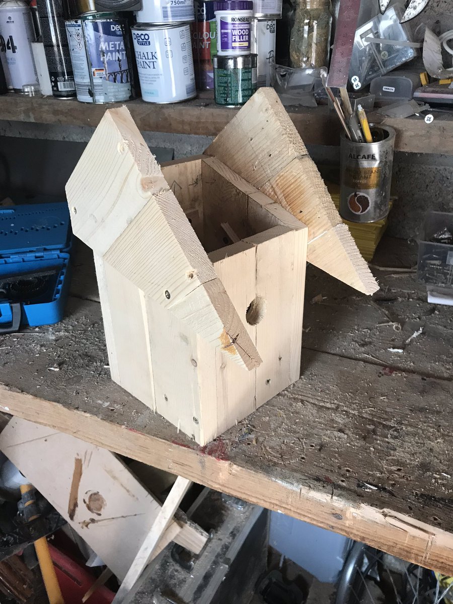 BirdintheBox1's tweet photo. Bit of Sunday assembly &amp; painting .. #birdinthebox #birdbox #nestbox #maker #upcycled #urbangarden #blackrock #cork 🐦🏡 https://t.co/z35QdjCcRD