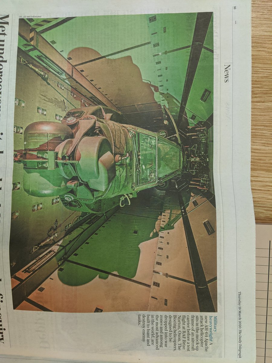 Air_Logistics_'s tweet image. Stu, the Def Correspondent in the DT does not check facts. They ran a piece on an AH64 trial at JADTEU. Saying it was done on an aircraft carrier and that the AH64 could be dropped into a war zone 😂. #checkfacts Feel your pain ref PR for the @RAF_Logistics trades at this time.