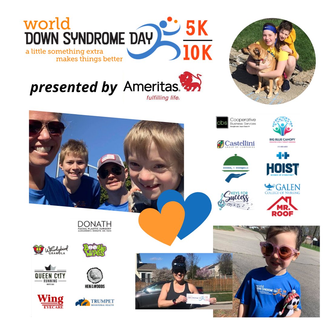 DSAGC's tweet photo. BIG THANK YOU to all of our VIRTUAL World Down Syndrome Day 5K/10K/Kids Fun Run event sponsors & partners! Even though we couldn't be together in person today, we love seeing all your #Virtual321 pics! https://t.co/SX1x735Eej https://t.co/nIGrHqkLGJ