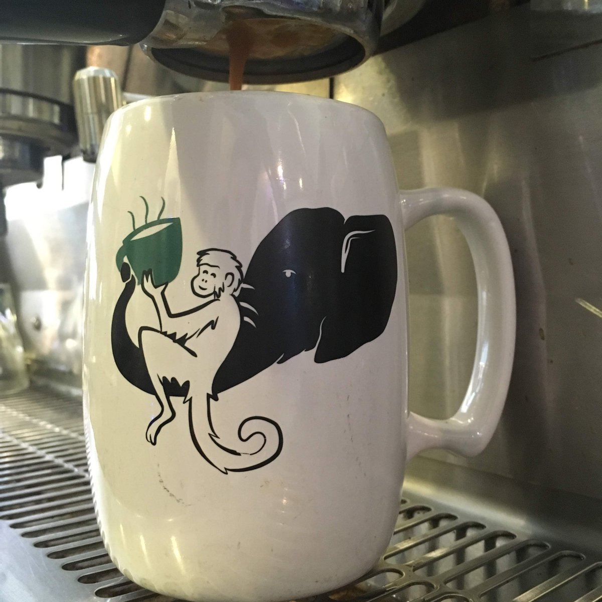 The shop will be open this Tuesday, 3/31, for PICKUP only of some awesome M &amp; E merchandise. We have M &amp; E mugs, coffee beans, and even our swirly jam muffin dry mix! Orders MUST be placed online. See you Tuesday 3:00 - 6:00 pm! themonkeyandtheelephant.square.site/s/shop