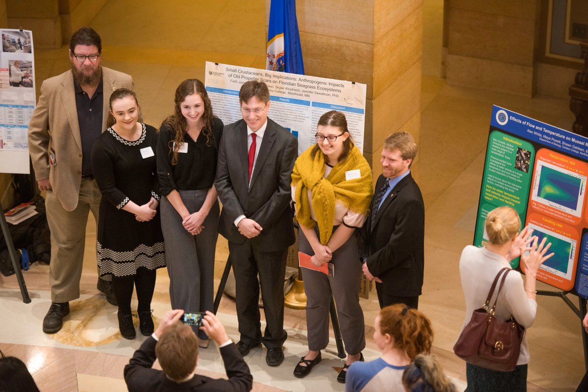 Concordia_MN's tweet photo. During the Scholars at the Capitol event on March 11, a group of Concordia students visited the Minnesota State Capitol rotunda to talk one on one with visitors about recent research they’ve conducted and what they learned. #cordmn https://t.co/b6U3Gk8gRd