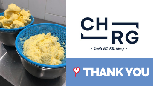 Thank you to the Castle Hill RSL Group @clubparramatta.syd, @castlehillrsl.syd, @Lynwoodcountryclub.syd and their caterer <a href="/cateringhq/">Catering HQ Group</a> for donating fresh produce, milk and cream. Chef Georgia made fresh butter, cheese and lemon curd. What a treat! 😊