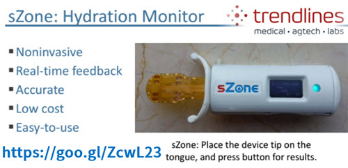 longgevity_AI's tweet image. #TrendlinesGroup: sZone realtime noninvasive #hydrationmonitor goo.gl/ZcwL23 #dehydration #medtech #digitalmed #meddevice #healthmonitoring