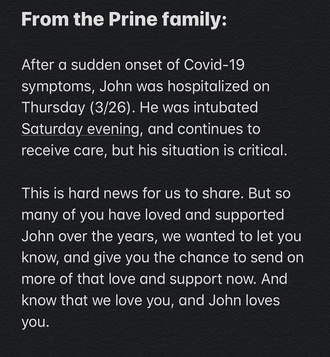 Desert Aces (@acesdesert) on Twitter photo Devastated on hearing this news. We love you John. Our thoughts are with you and your loved ones tonight. <a href="/JohnPrineMusic/">John Prine</a> Devastated on hearing this news. We love you John. Our thoughts are with you and your loved ones tonight. <a href="/JohnPrineMusic/">John Prine</a>