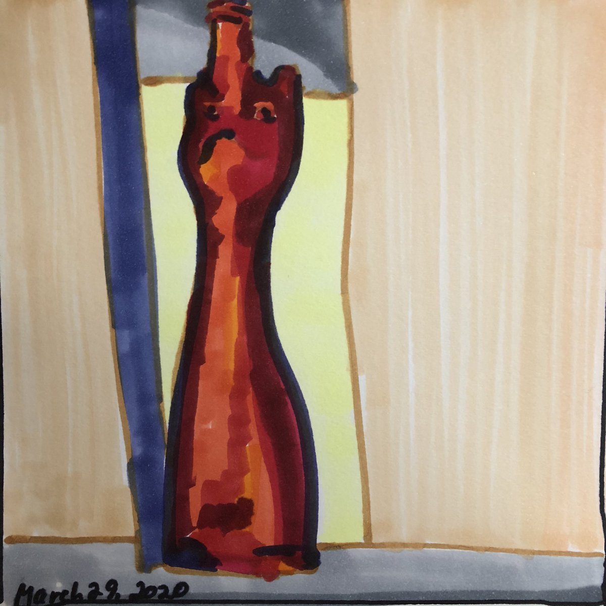 Red cat bottle  #art366  #copicmarkers