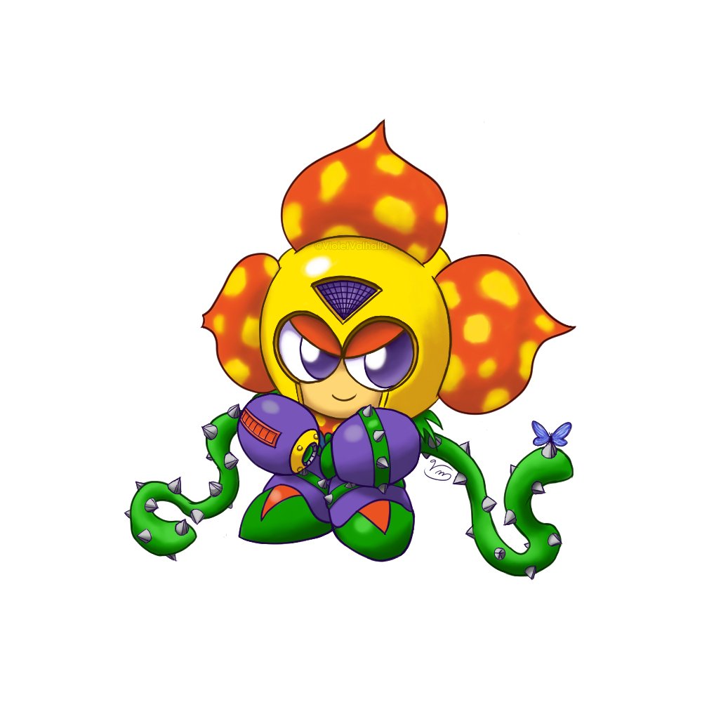 VioletValhalla's tweet image. Chibi Plant Man finished! #MegaMan #Rockman #sketch #fanart #digitalart