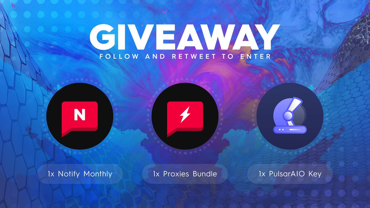 notify's tweet photo. 🚨 GIVEAWAY 🚨

Winner gets:
• 1x Notify monthly
• 1x Proxy bundle (5GB resi + 50 DC)
• 1x PulsarAIO key

RULES:
-Follow @Notify, @NotifyProxies and @PulsarAIO 
-Retweet
-Reply your favourite emoji

Ends tomorrow, good luck! https://t.co/FdrL8m6h6B