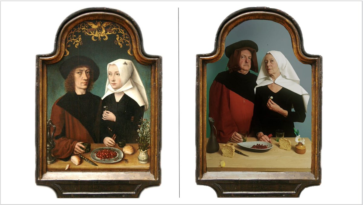 Day 10Self Portrait of the Artist and his Wife, 1496. Portrait of an Artist and her Husband, 2020.(Original by The Master of Frankfurt)