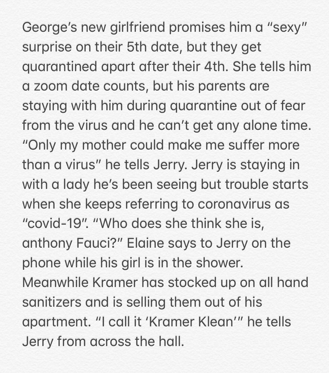JoeyMulinaro's tweet photo. Modern Seinfeld quarantine edition: https://t.co/f85Fb3cwkz