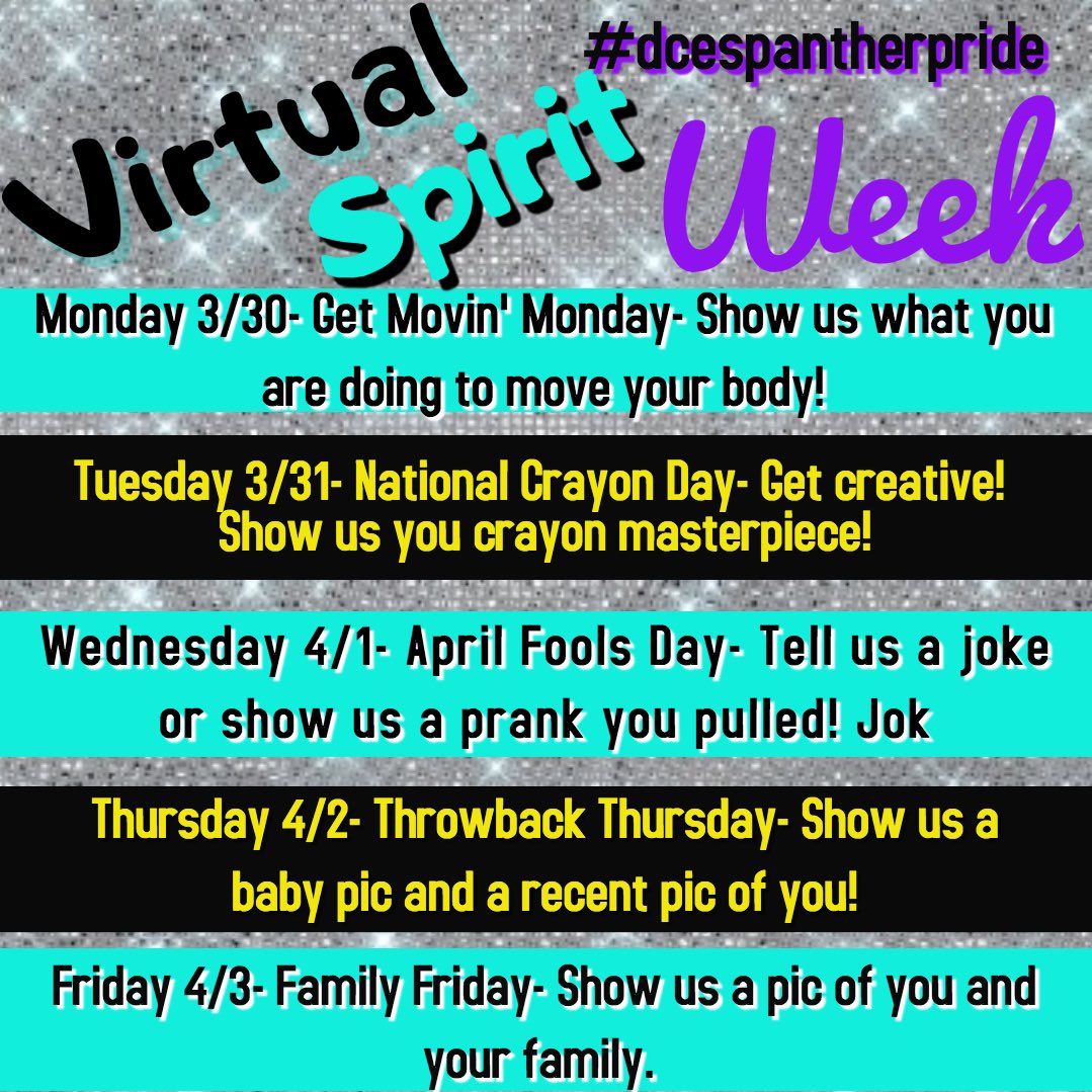 dcespanthers's tweet photo. Who is ready for another fun filled week? Spirit Week continues! We loved seeing all the pics. Keep them coming! #dcespantherpride #dcespanthers @abqschools @chris_zone4 @APSLZ4 https://t.co/zNoRdUsZ7p