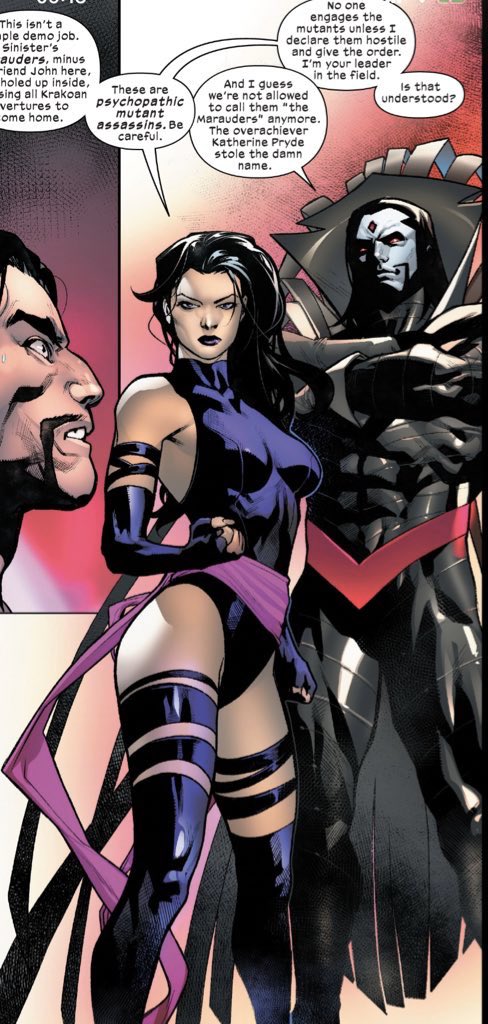Cyclops asks Kwannon if she could join Sinister’s Hellions to keep them in check. Specially his brother, Alex. Psylocke enters as the team’s battlefield leader!