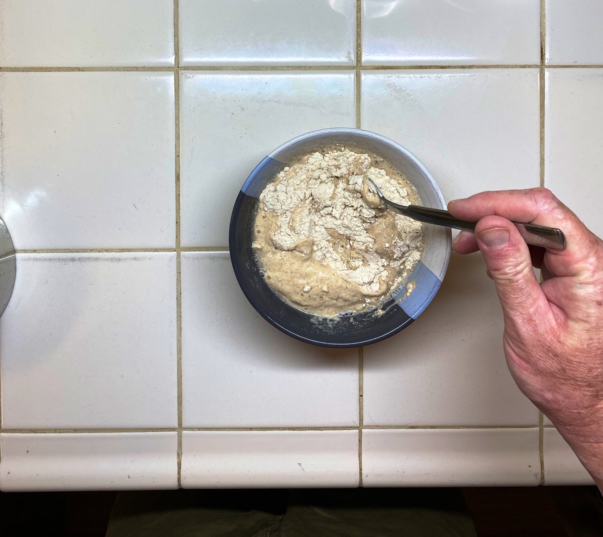 Add some water, stir and adjust until it has the consistency of a nice tile grout. If you’re not into tile installation, make it like a nice cottage cheese. If you don’t know what that is, I mean, who doesn’t know what cottage cheese is like. Come on.