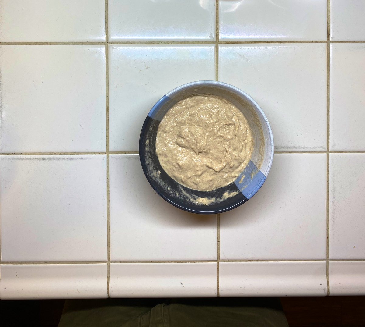 Add some water, stir and adjust until it has the consistency of a nice tile grout. If you’re not into tile installation, make it like a nice cottage cheese. If you don’t know what that is, I mean, who doesn’t know what cottage cheese is like. Come on.