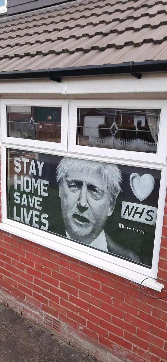 snow_graffiti's tweet photo. Window Arts becoming a big thing being stuck at home! We are loving seeing all your rainbows and pictures on our daily walk!

Stay Home, Save Lives, Protect our NHS 

Watch out for our video - no stencils used

@BorisJohnson 
@snow_graffiti https://t.co/SRd2yv5DKZ