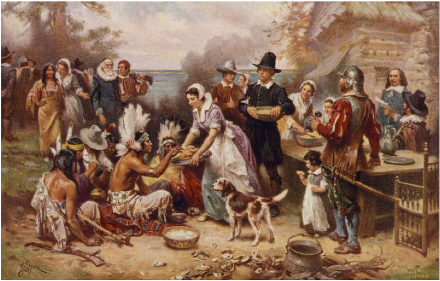Here’s an example we’ve used in classes from middle school to college to assess Ss understanding of sourcing. Check out the picture below, entitled "The First Thanksgiving" 7/