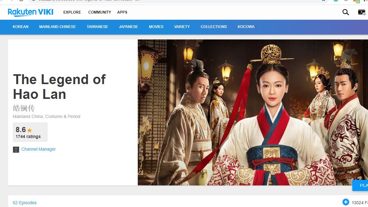 LazyMusician10's tweet photo. Found it! Let's go!
 Now #watching The Legend of Hao Lan ( #TVSeries ) on #VikiTV 👀 https://t.co/PqMajU8oLV