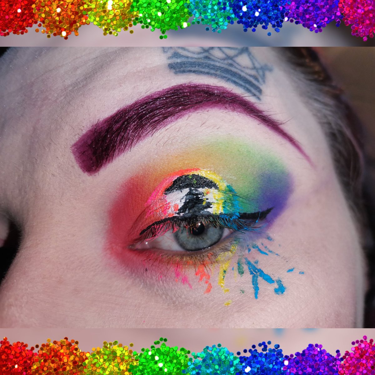 kissaa89's tweet photo. Somewhere over the rainbow 🌈 #rainbow #Makeup #makeuplooks #rainboweye https://t.co/9tWLf7qgHO