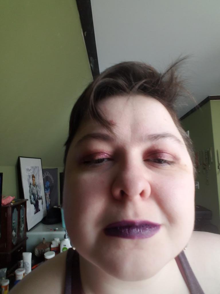 DorothyJoanGray's tweet photo. #MakeupSquad today is Neutral Evil Eyeshadow from @Dragonsworn_  and Momentum Lip Therapy from Life's Entropy. Done to match my ace dragon tank for cleaning and organizing. https://t.co/uVmakBRSHw