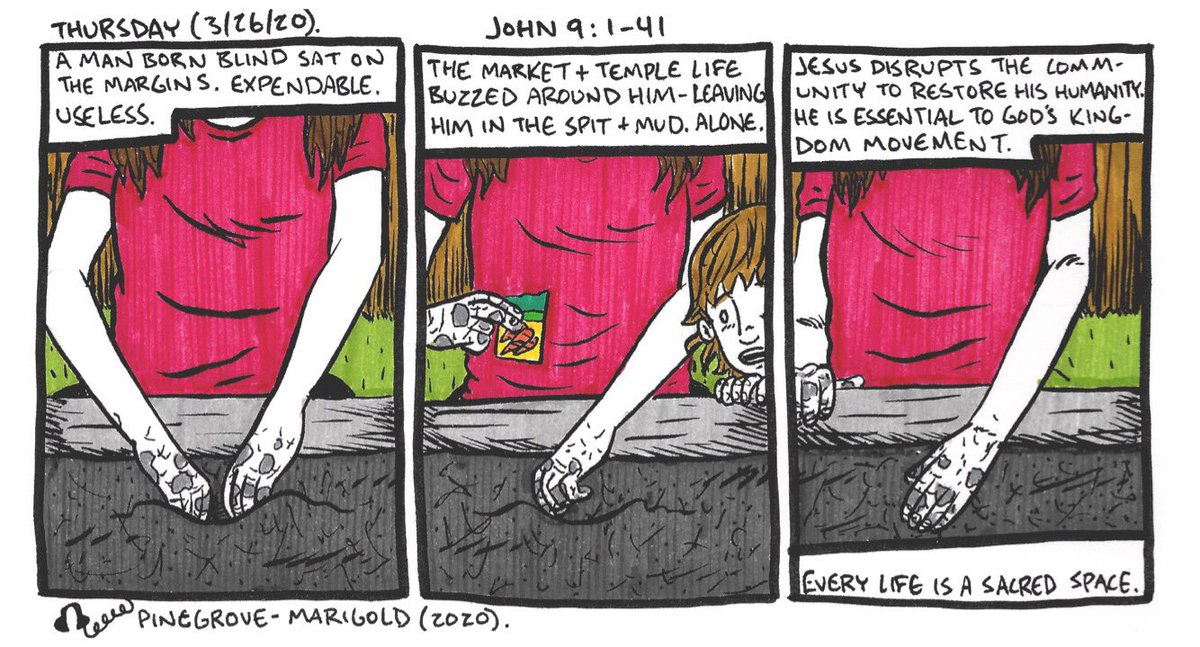 kiddashcomics's tweet photo. The Graphic Missionary (3/26/20). #lent #lent2020 #contemplativecomics #makecomics #sketchtodef #breadoflife https://t.co/eTcrD03WiX