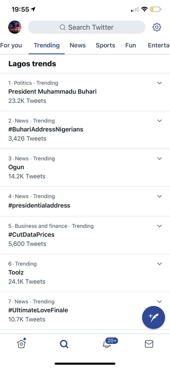 OurFavOnlineDoc's tweet photo. #CutDataPrices now trending in Nigeria

You are doing well Oooin
Keep the pressure going.

The telecom companies have representatives on social media.

Hopefully one of them sees it and cuts data prices for Nigeria. You need data at a time like this when you have to stay at home. https://t.co/KsyePZ3yO6