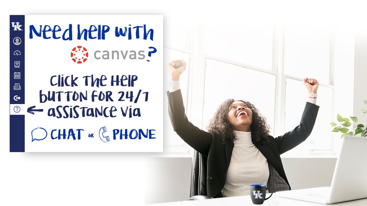 Need Canvas assistance? Don't forget about the help button for 24/7 assistance via chat or phone. #ITSaboutYou