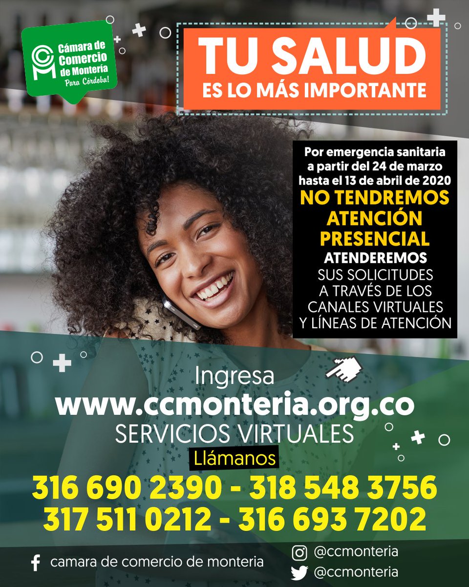 PRIMERO TU SALUD, renueva sin salir de casa los registros: Mercantil, Entidades Sin Ánimo de Lucro, Entidades Economía Solidaria, Turismo, Operadores de Libranza, Veedurías Ciudadanas y Organizaciones No Gubernamentales de Carácter Extranjero <a href="/ccmonteria/">Cámara de Comercio Montería</a>
ccmonteria.org.co