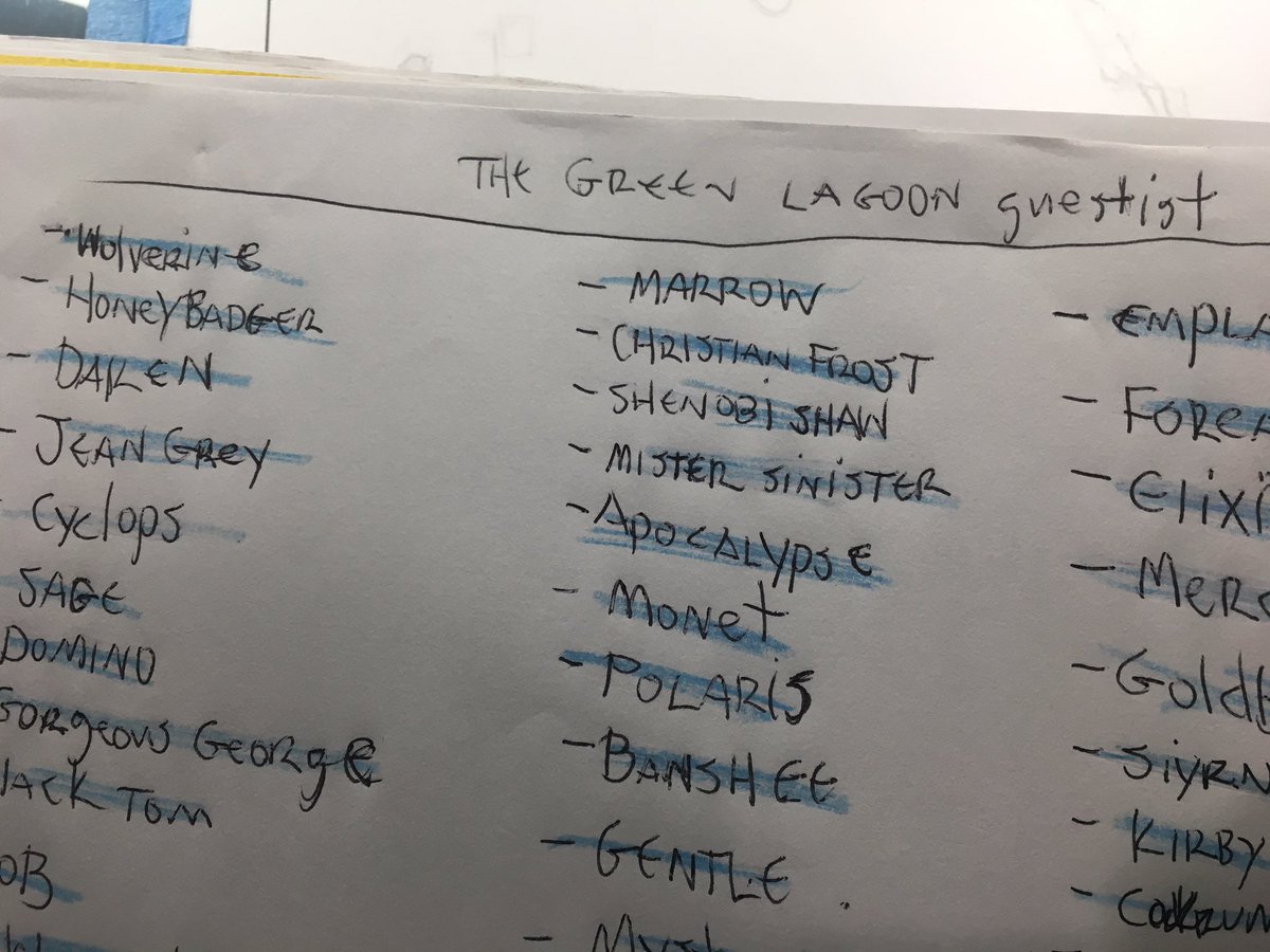 joshuacassara's tweet photo. Alright folks, time for a long post about The Green Lagoon:
I got an early read of X-Men #1 and loved that they had a community cafeteria, like a dorm.  I immediately pitched a bar on Krakoa to Ben who always hears out my goofy ideas.  He tossed it upstairs and we got the👍. https://t.co/FHMgrpUsEJ