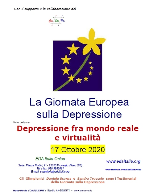 EDAItalia's tweet photo. La prossima Giornata sulla Depressione dell'ottobre prossimo avrà questo tema dell'anno: "Depressione fra mondo reale e virtualità". https://t.co/rshKOaw9O1
