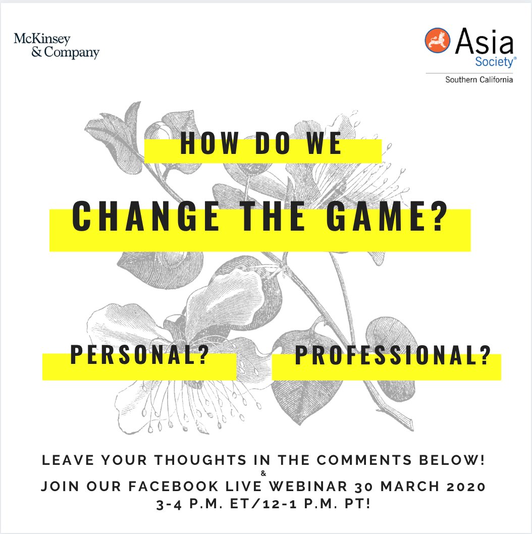asiasocietyLA's tweet photo. How do we change the gender parity and unleash the full potential of females? Leave a comment below! We in collaboration with @McKinsey_MGI are hosting a webinar on The Power of Parity in Asia: Gender Equality in the Workplace and Beyond. Follow us on ASSC Facebook.
@AsiaSociety https://t.co/eIEmXAEmvD