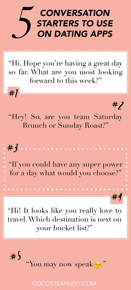BonaRomance's tweet photo. When searching for love online, it can be difficult to think of what to say to start a conversation. Here are some good examples💓You can find more great Online Dating Tips like this here
https://t.co/maEfdthidx

Please retweet💞
#love #truelove #onlinedating #onlinedatingtips https://t.co/Prh09ZcIDg