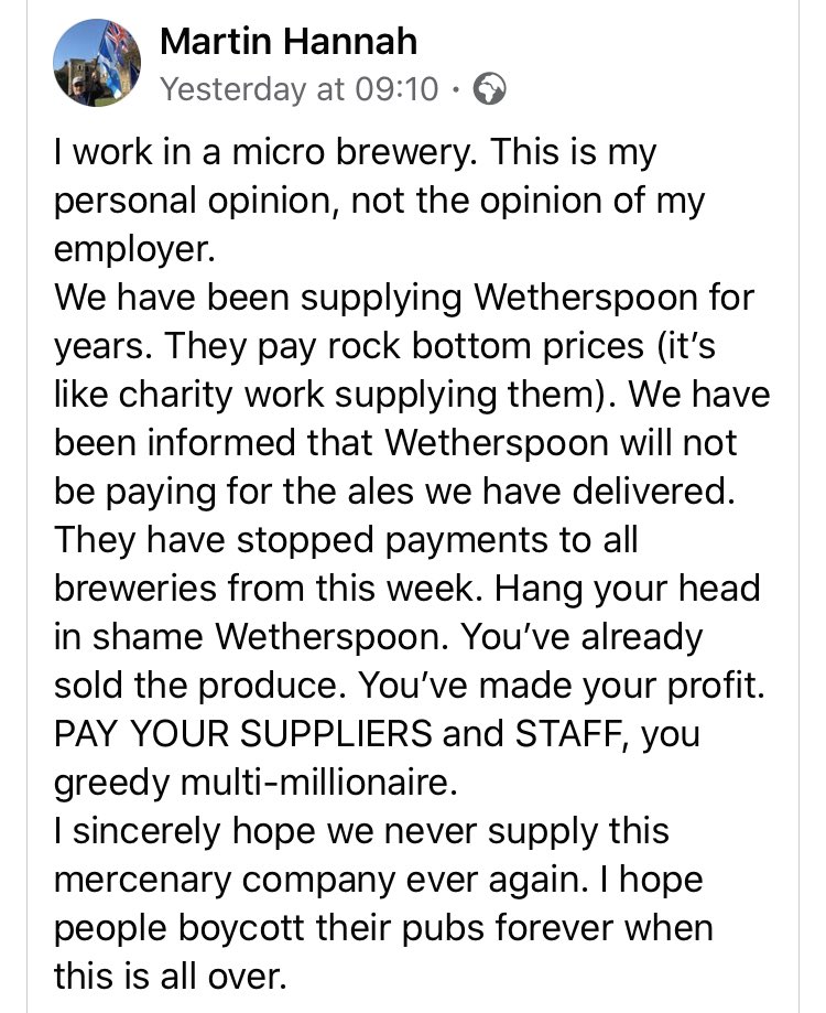 RED660's tweet photo. #Wetherspoons at it again
Put in a claim for a Ccj on him.
#boycottweatherspoons #forever let’s close this wanker down https://t.co/JJNC5VIHPd