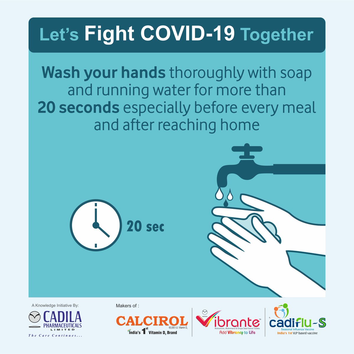 FightFluNow's tweet photo. Let's Fight COVID - 19 Together

Precaution is THE MANTRA to STAY HEALTHY

#CadifluS #InfluenzaVaccine #PreventFlu #Cadila #Wellness #VLP #FightFluNow #PushkarGupta #Coronavirus #COVID19 https://t.co/uOdQayBBBo