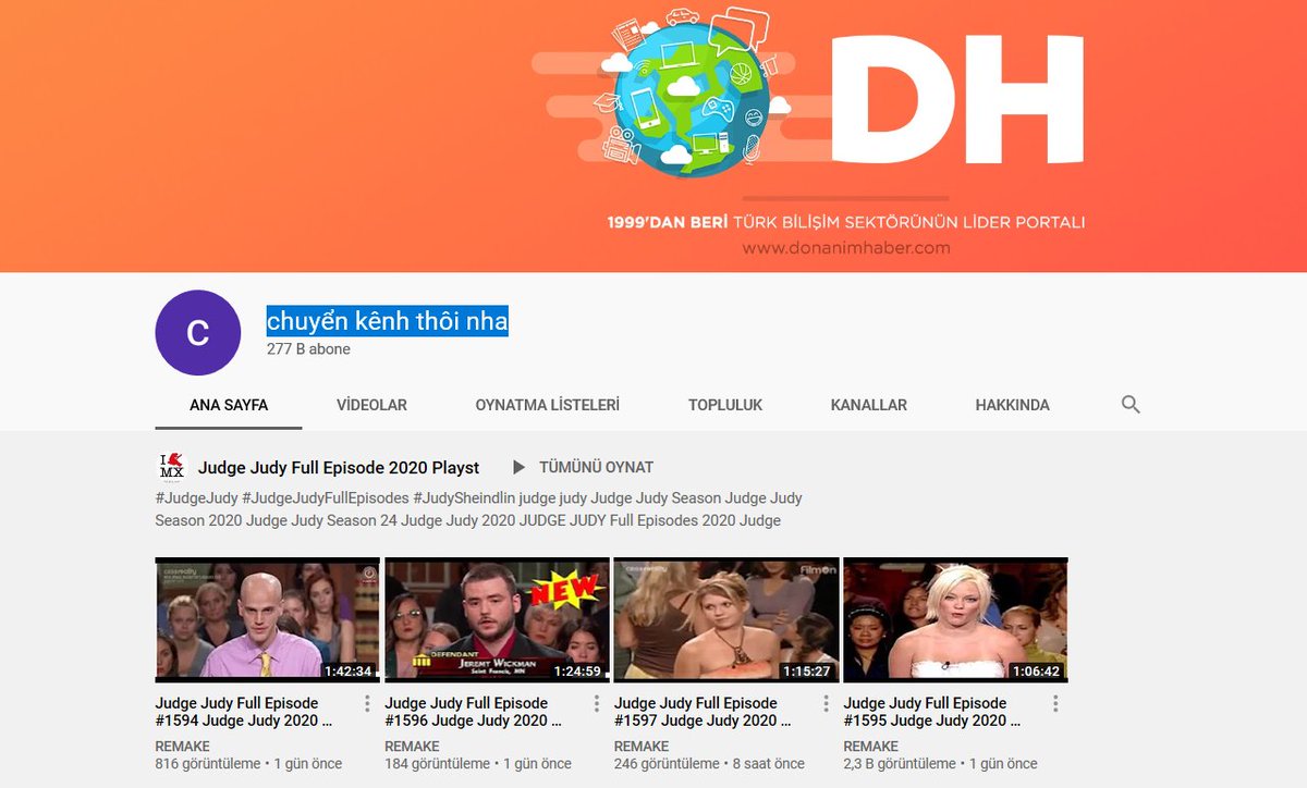 Donanım Haber Youtube Kanalı Çalındı Türkiye’nin önde gelen Teknoloji Haber Sitelerinden birisi olan Donanım Haber’in Youtube Kanalı çalınarak ve içerisine farklı içerikler y... is.gd/Xt6dct