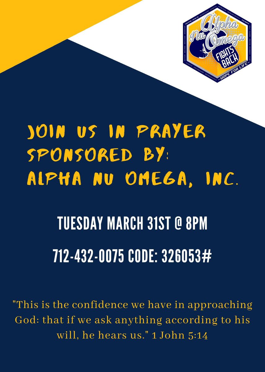AlphaNuOmegaInc's tweet photo. Join us this Tuesday! https://t.co/52T48YxkzX