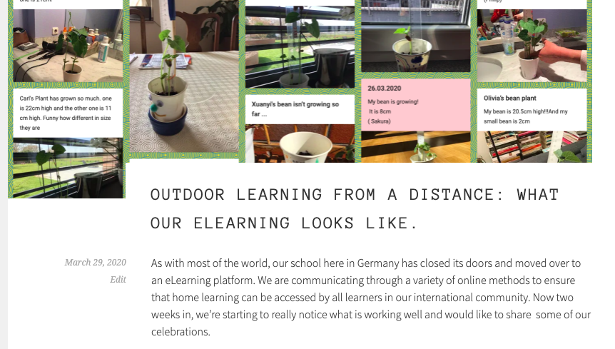 "Working at home will not, and should not, be an exact replica of the finely tuned day children experience at school." Stay safe and stay healthy. #outdoorlearning #homelearning #elearning <a href="/padlet/">Padlet</a> #nature #connect #SocialDistancing 

outdoorlearninginternational.com/blog-2/