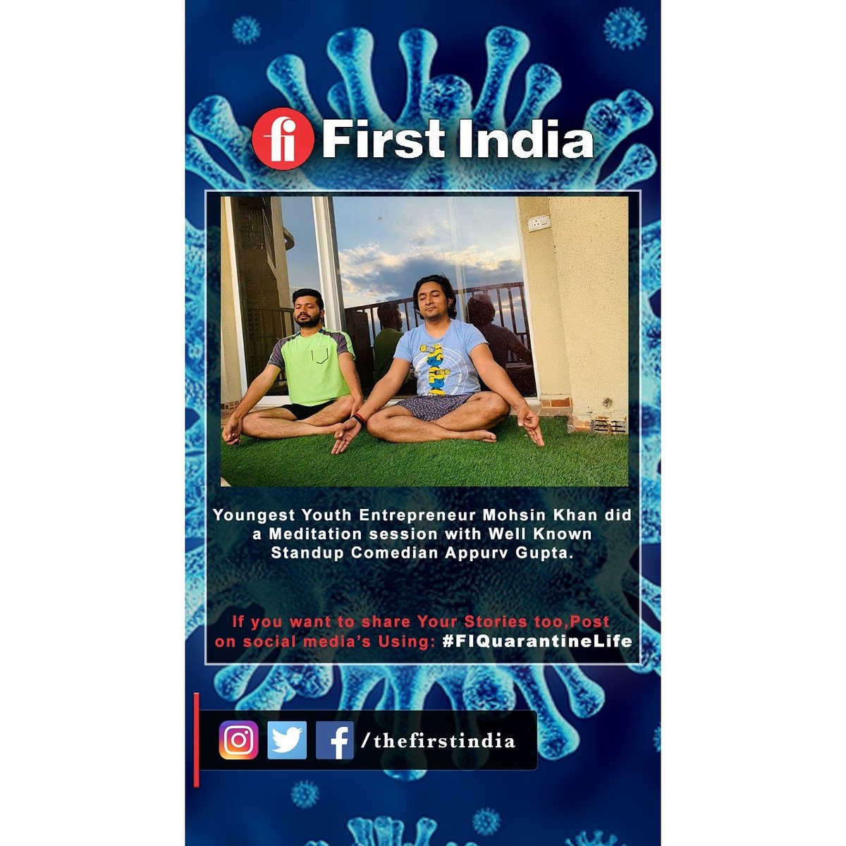 imKpProductions's tweet photo. Social Awareness Message Direct From Home. ๐ธ๐๐ธ
@kapilrajkp
Follow us On Instagram:- https://t.co/4ZOOq9iLkS
#firstindiaexpress #cityfirst
#covid_19 #corona #coronavirus #coronaindia #indiafightscorona #coronapandemic #coronaalert #socialdistancing #StayHomeStaySafe https://t.co/mVTmCC9J2g