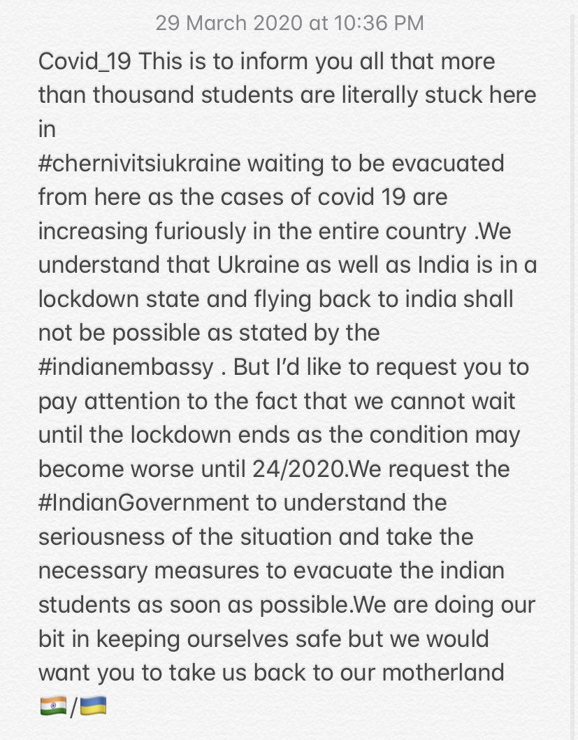12RashiPatel's tweet photo. #evacuateindiansfromchernivtsi 
@PMOIndia @narendramodi @DrSJaishankar @rajnathsingh @AmitShah https://t.co/EeJ1FKhaSJ
